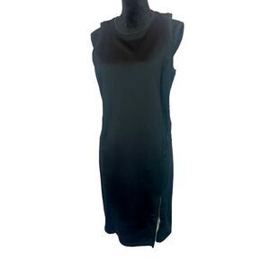 LAUREN RALPH LAUREN WOMENS BLACK SLEEVELESS DRESS WITH ZIPPER‎ SIZE MEDIUM